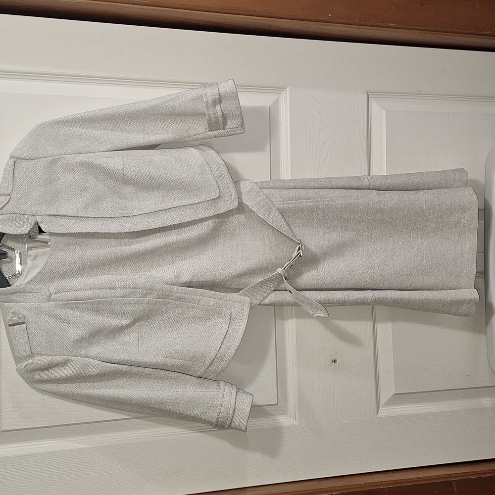 White House Black Market 2-piece lined mini dress w jacket - tan tweed - 0/2
